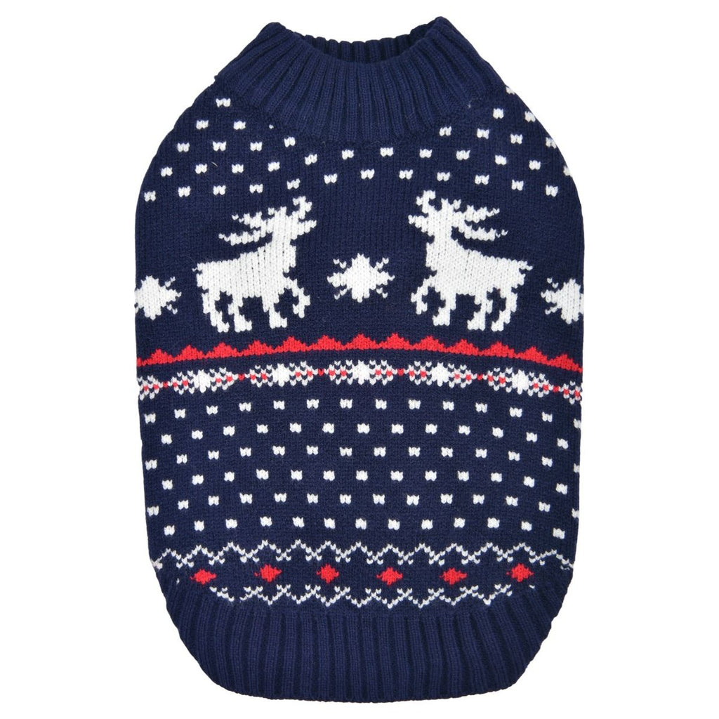dyani knit reindeer sweater - navy