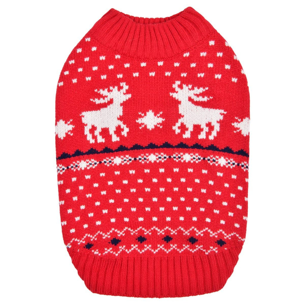 dyani knit reindeer sweater - red