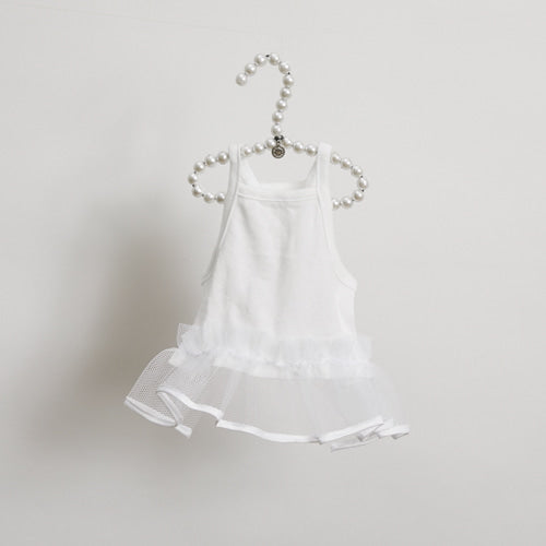 white ruffle tank dress - available in small!