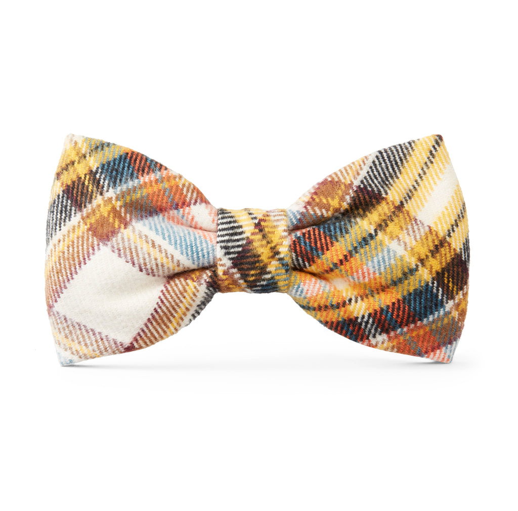 cornucopia flannel dog bow tie