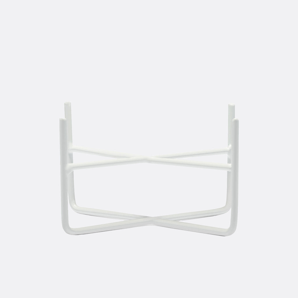 simple solid bowl with stand - matte white