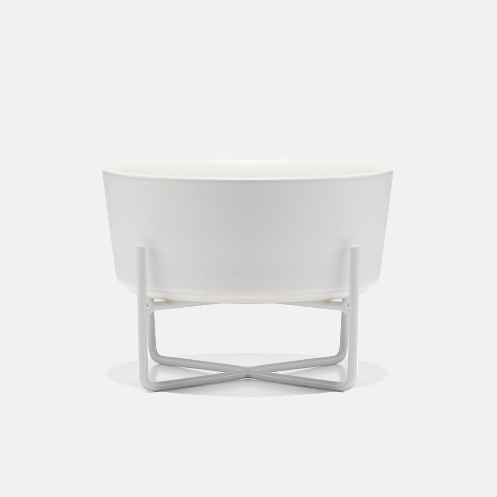 simple solid bowl with stand - matte white
