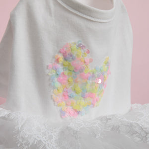 ballet spangle heart tutu - white - available in xsmall!