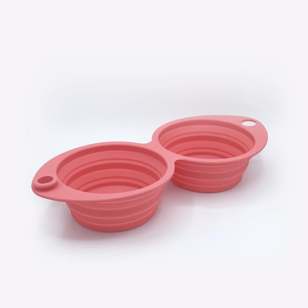 double travel bowl - pink
