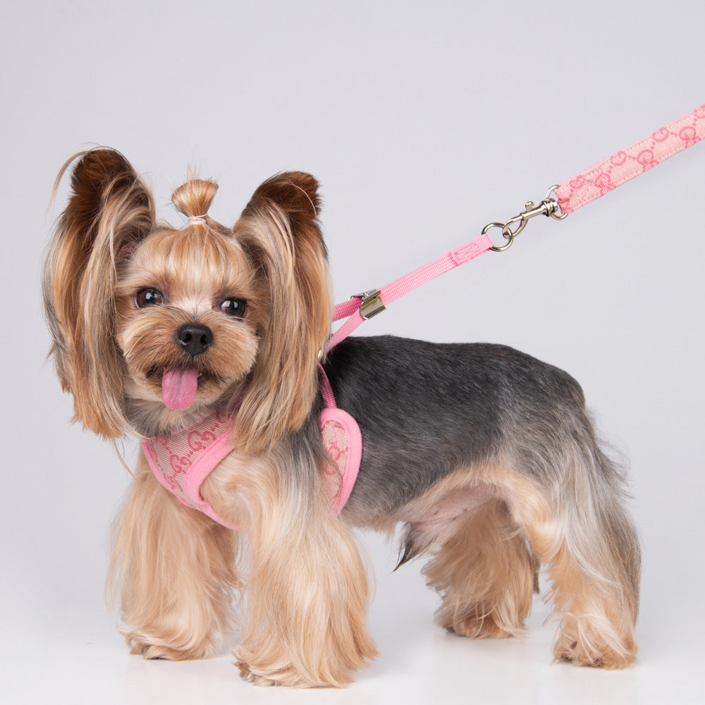 bella harness and leash set - pink
