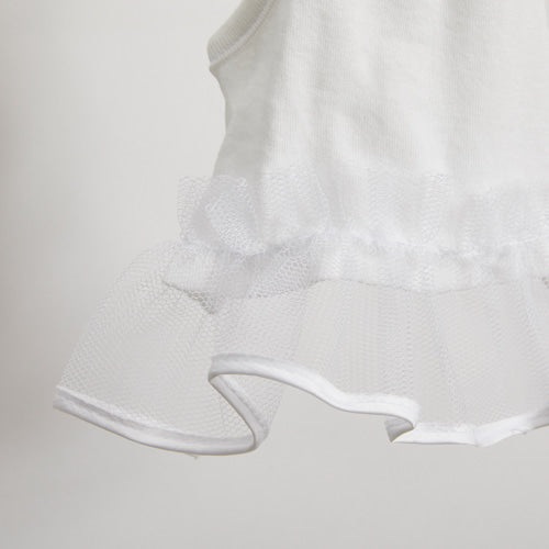 white ruffle tank dress - available in small!