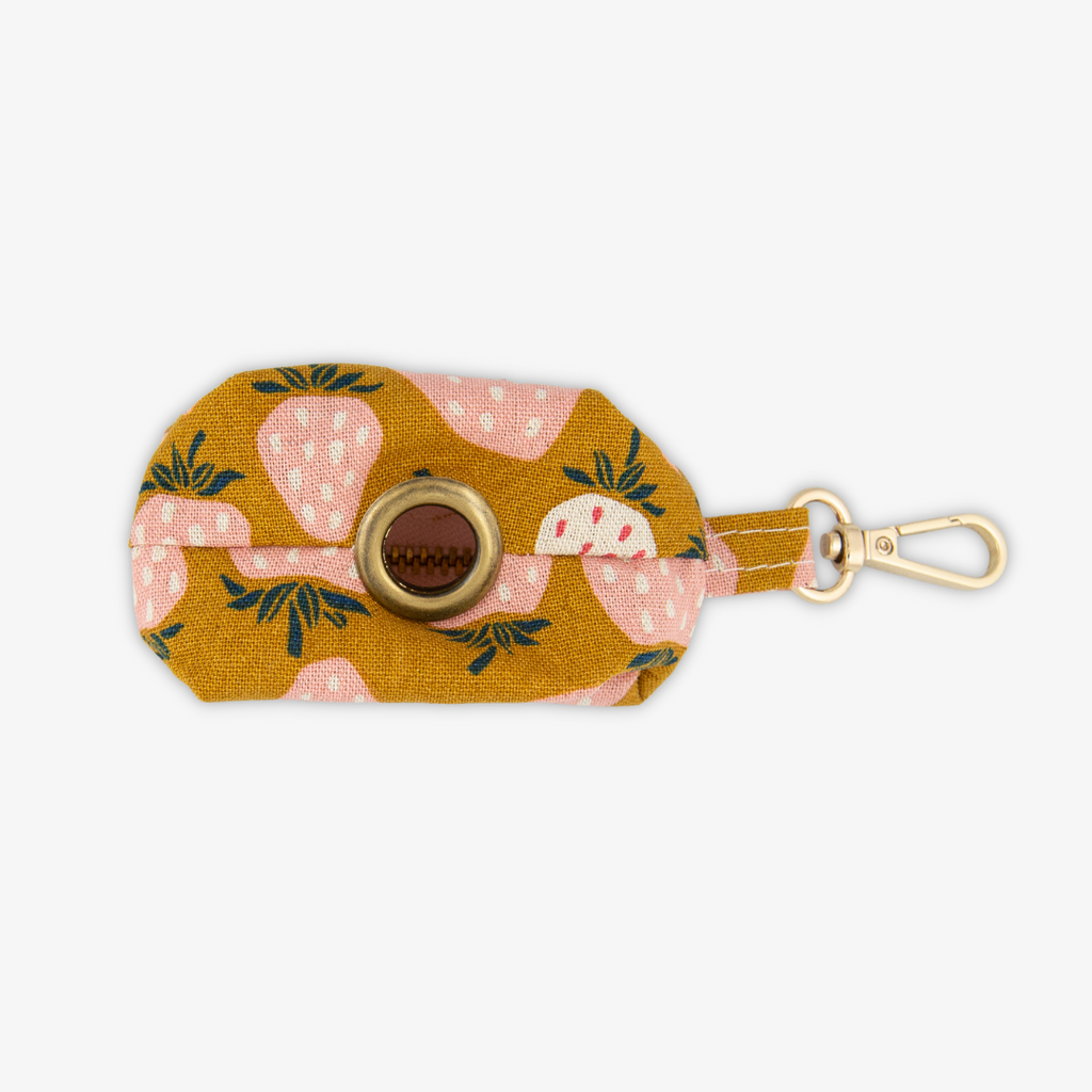 canvas waste bag holder - strawberry