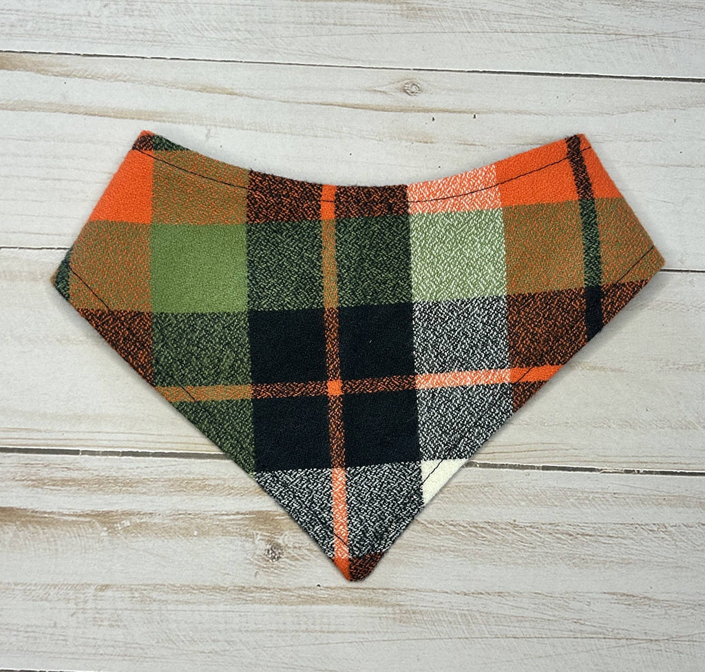plaid adventure bandana - snap closure for small dog