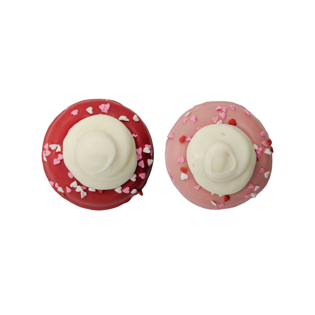 gourmet donut cookie - red/pink