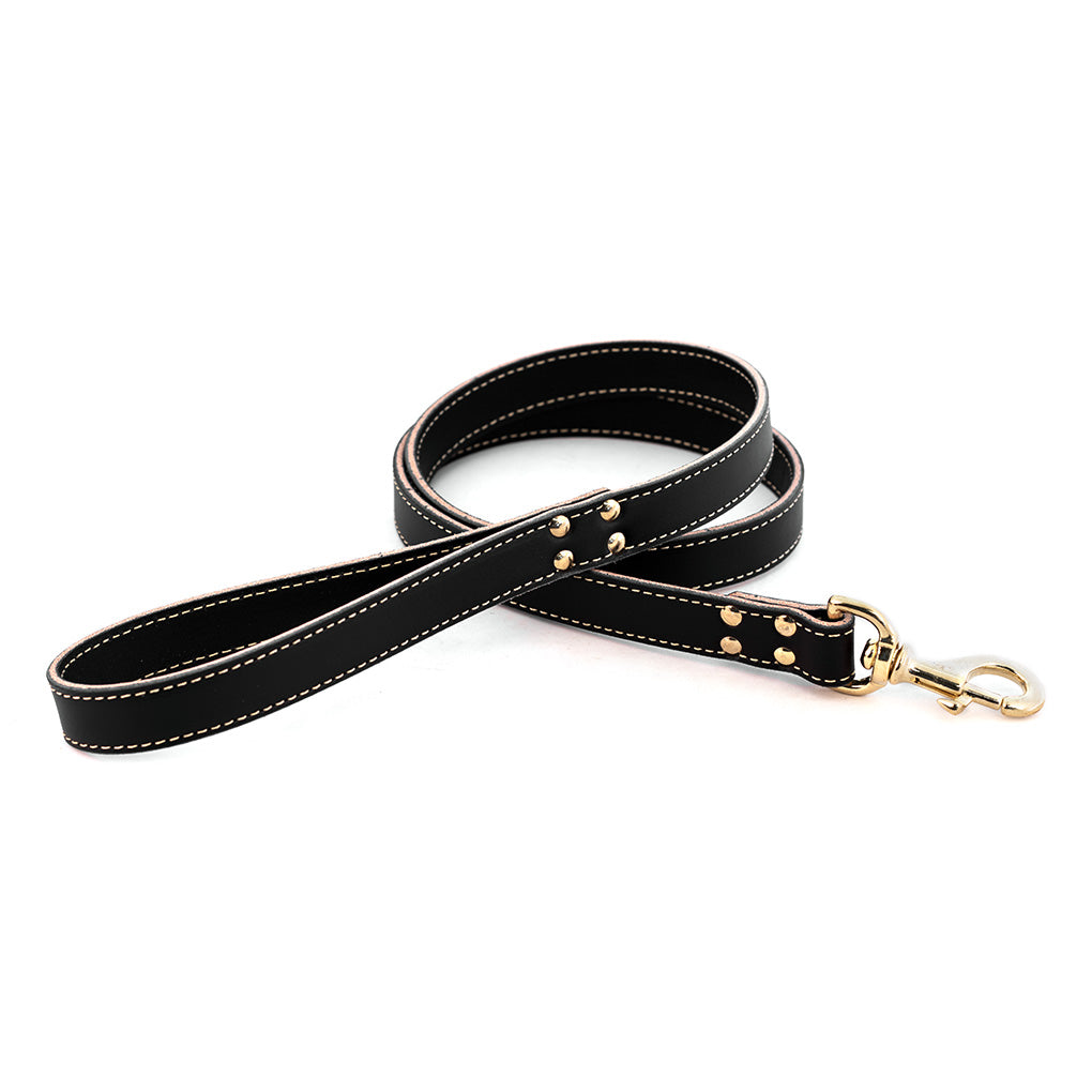 lake country stitched leash - black
