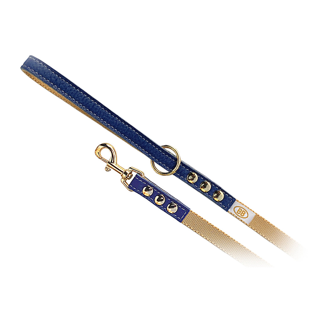 emblem blue buddy belt nylon/leather leash - last one!