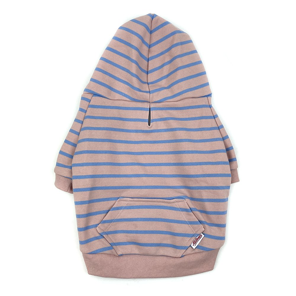 striped zip-up hoodie - pink/blue
