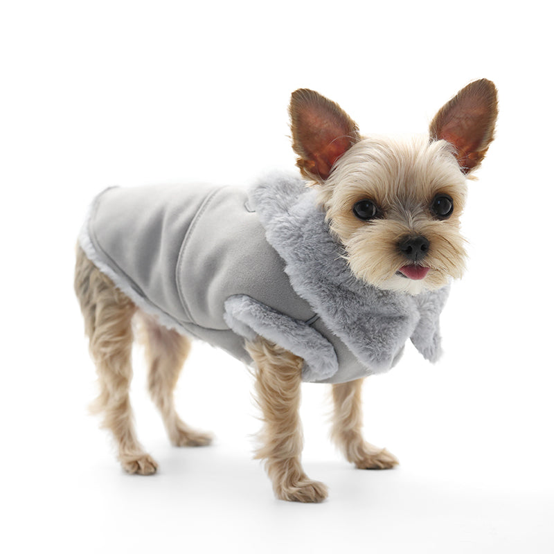 furry runner coat - grey - 1 xl left!