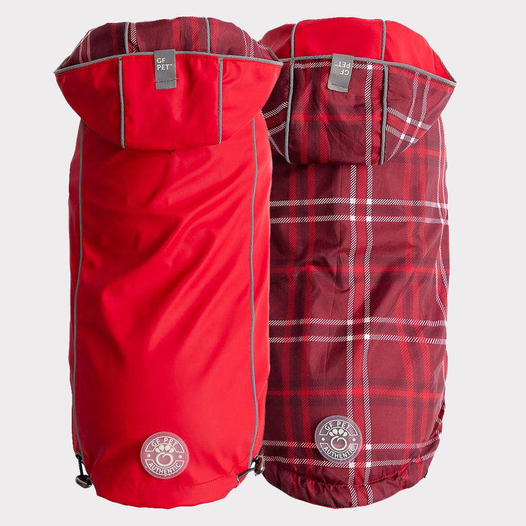 reversible raincoat - red/plaid