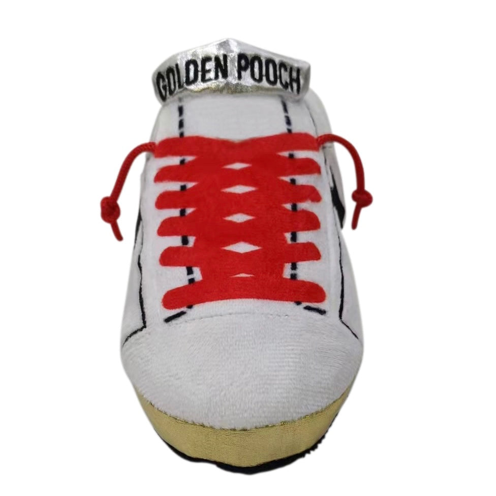 golden pooch shoe toy - red/gold