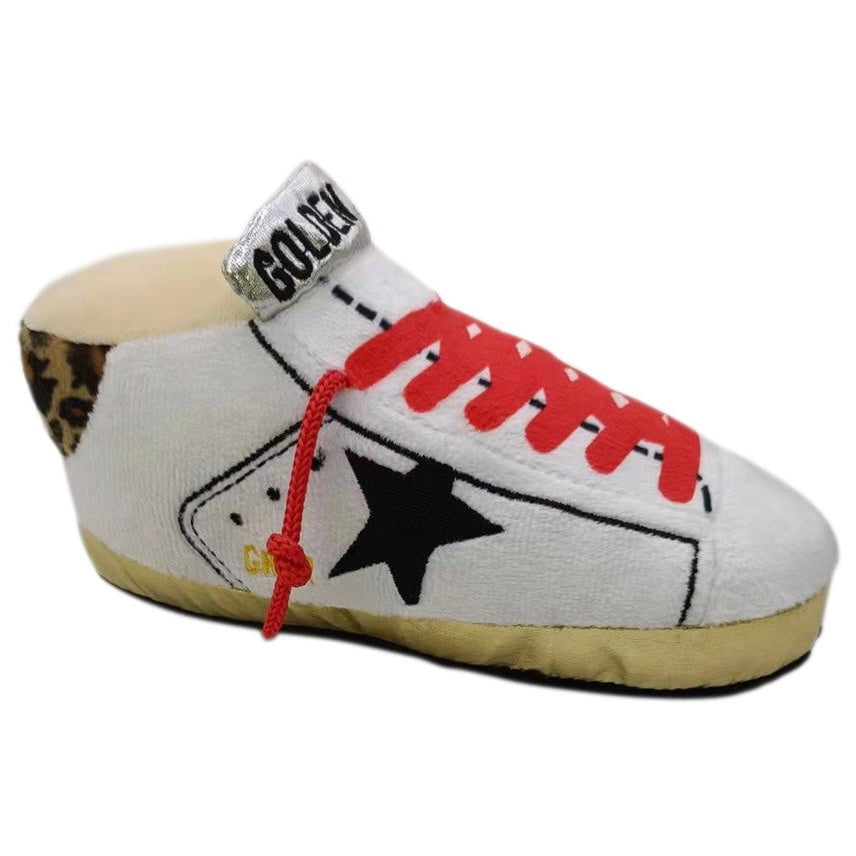 golden pooch shoe toy - red/gold