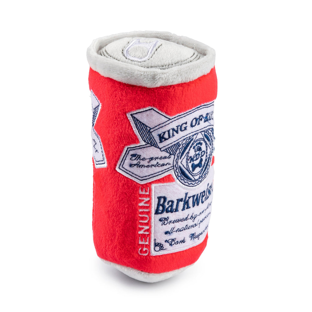 barkweiser beer can dog toy