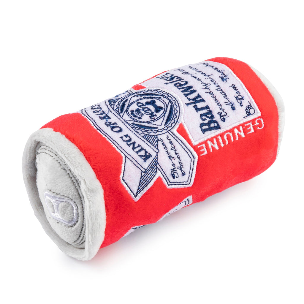 barkweiser beer can dog toy