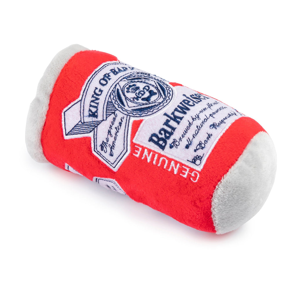 barkweiser beer can dog toy