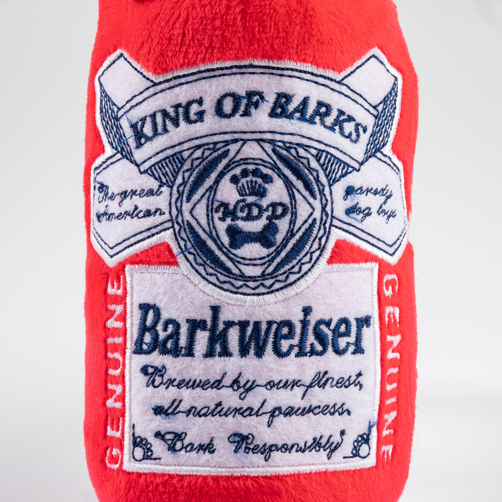 barkweiser beer can dog toy