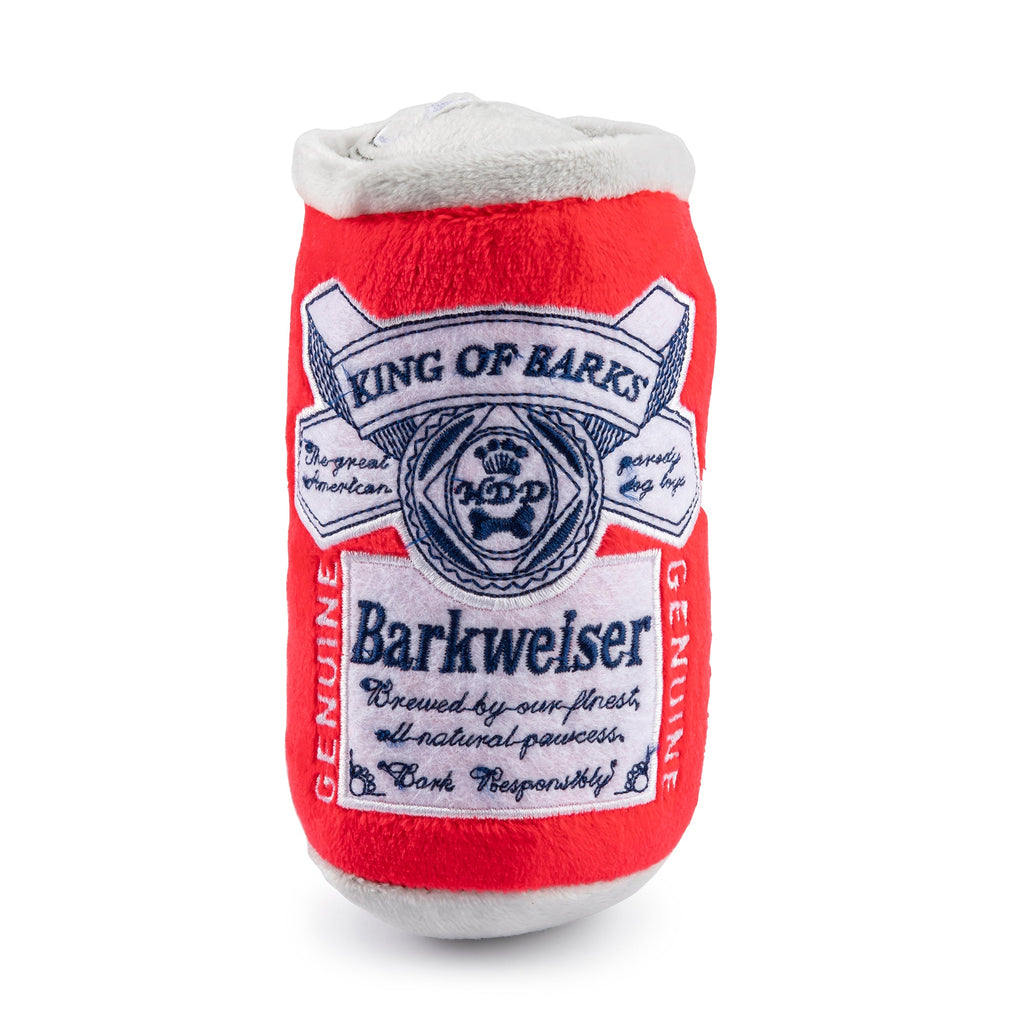barkweiser beer can dog toy