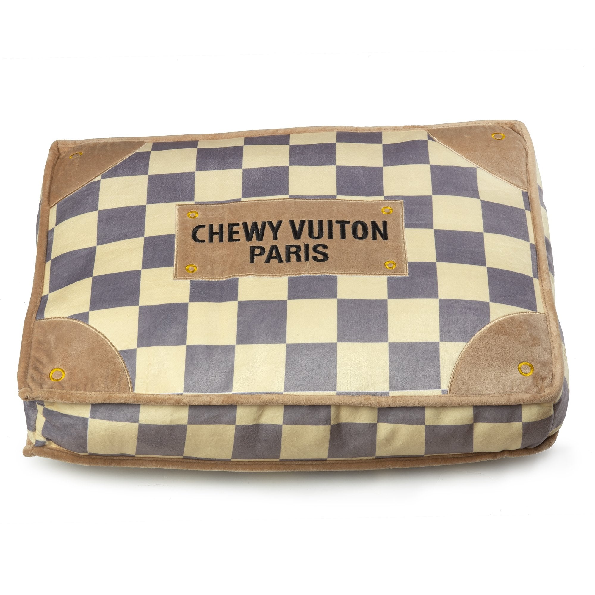 chewy vuiton dog beds - checkered (2 sizes) – barking babies