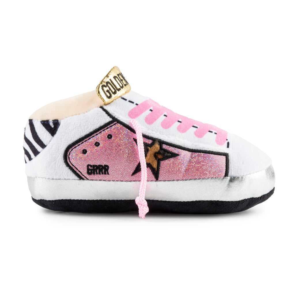 golden pooch shoe toy - pink/silver