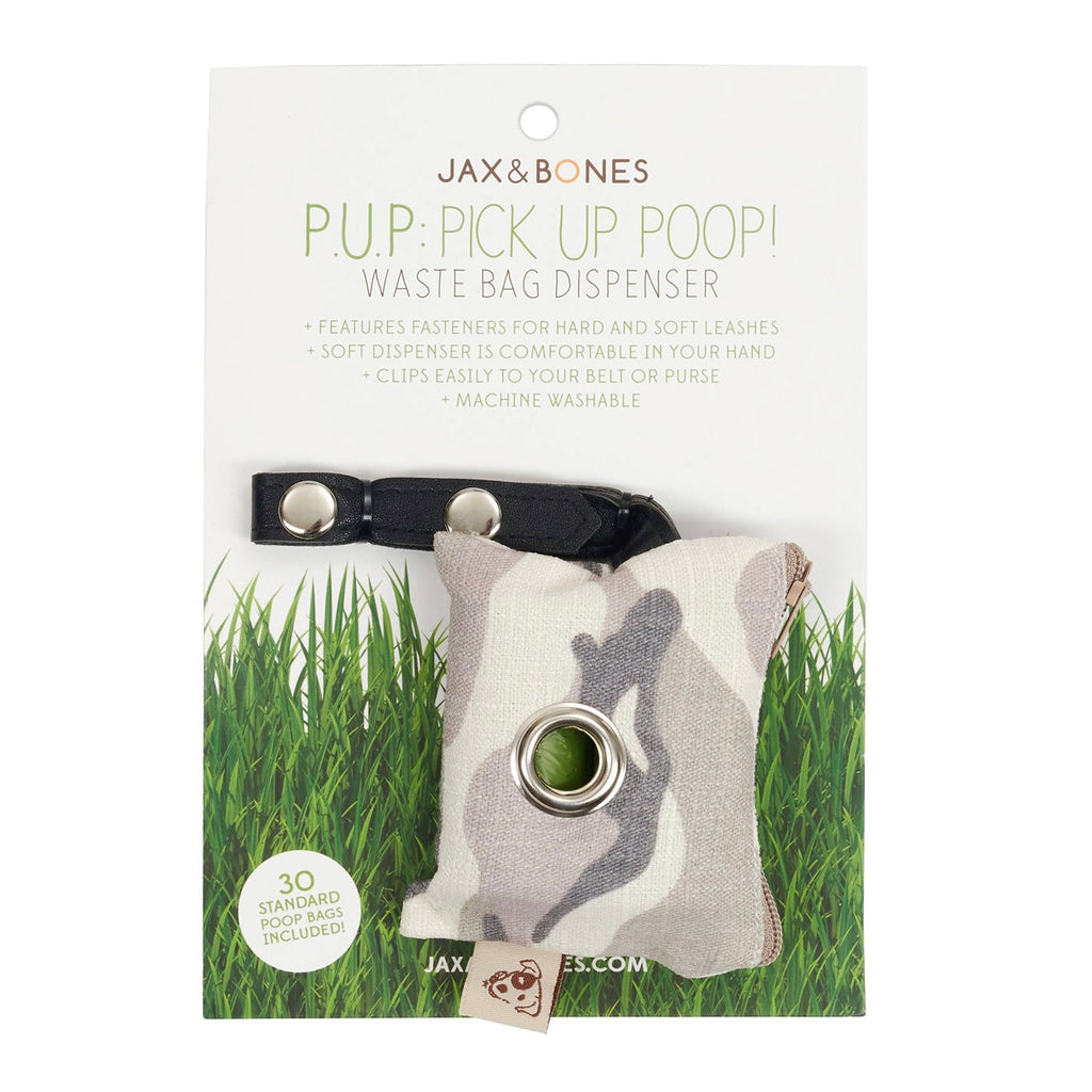 pup waste bag holder - grey camo