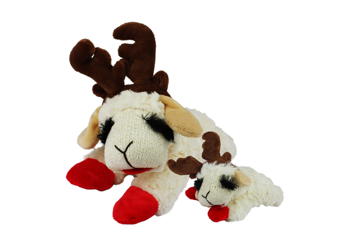 holiday lampchop with antlers toy - 2 sizes