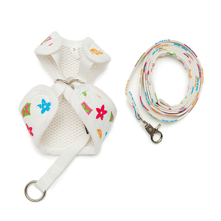 love me harness and leash set - white