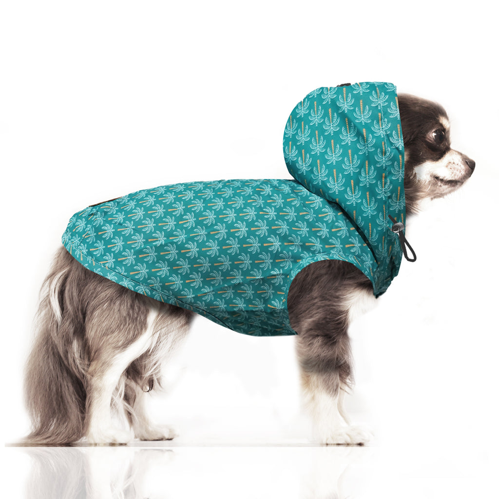 isaac palm tree raincoat - blue