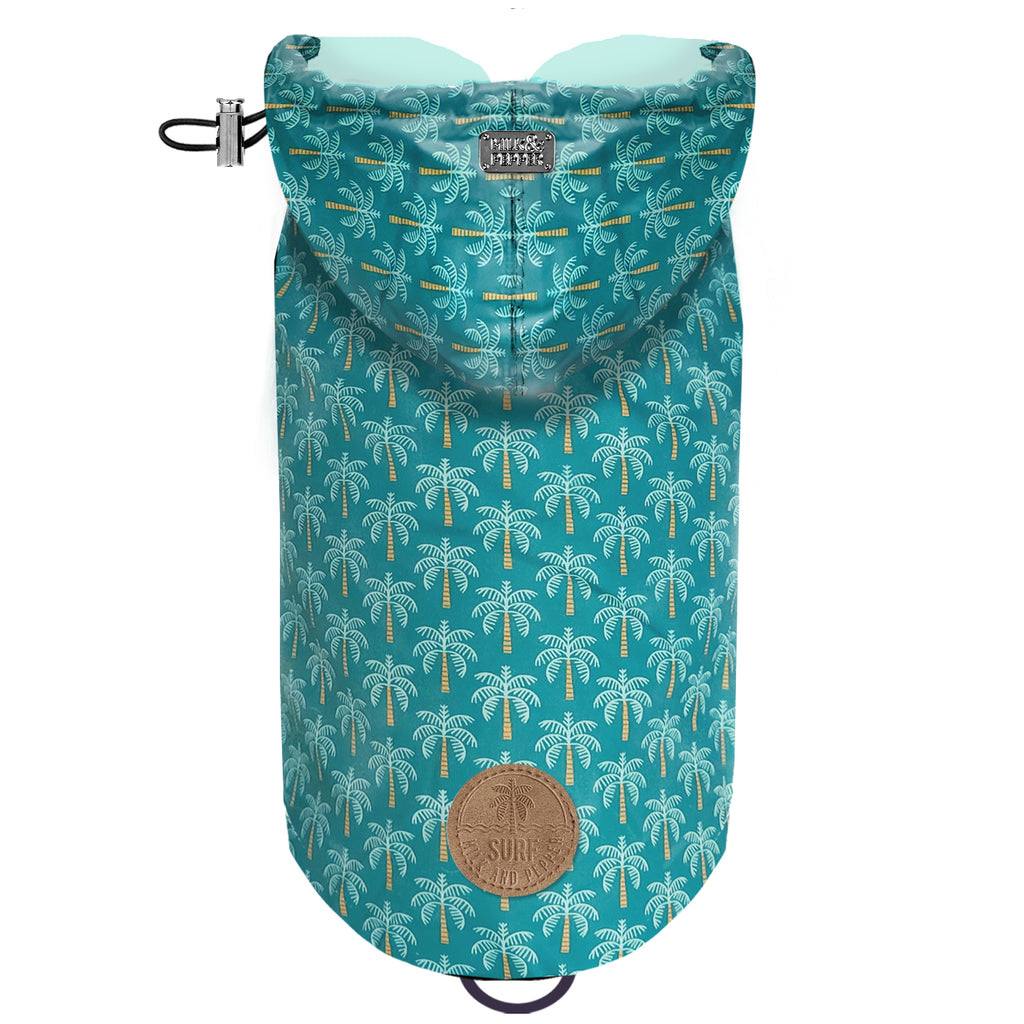 isaac palm tree raincoat - blue