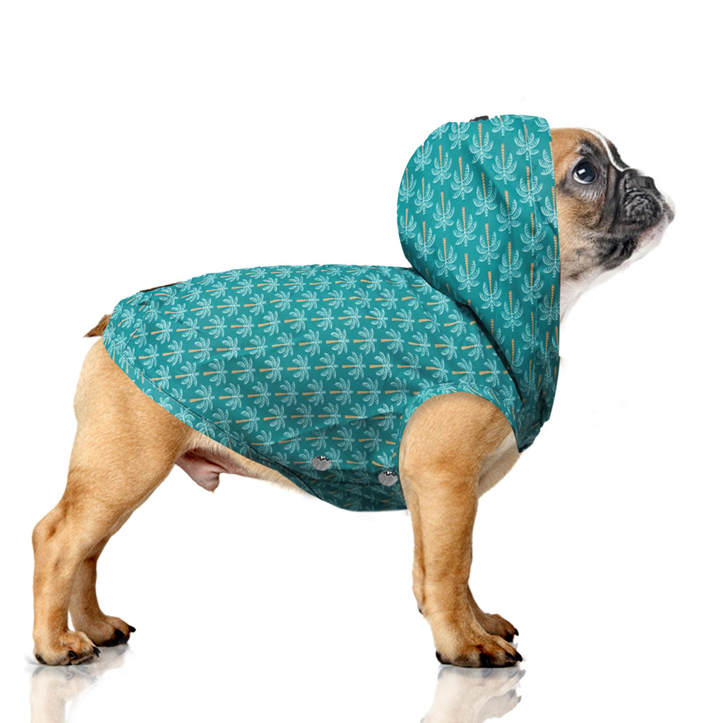 noah palm tree raincoat -blue (frenchie sizes) - last one!