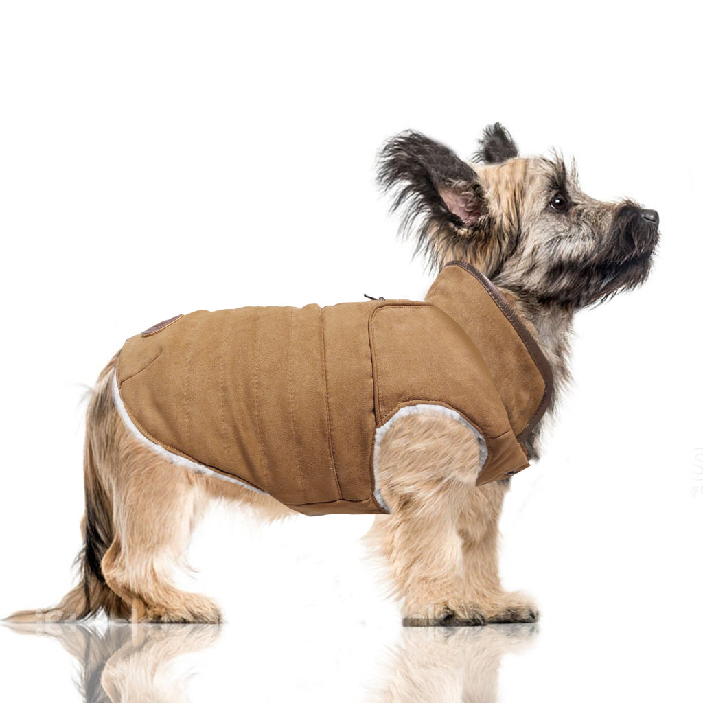 kieran reversible faux-fur puffer jacket - camel/beige - few left!