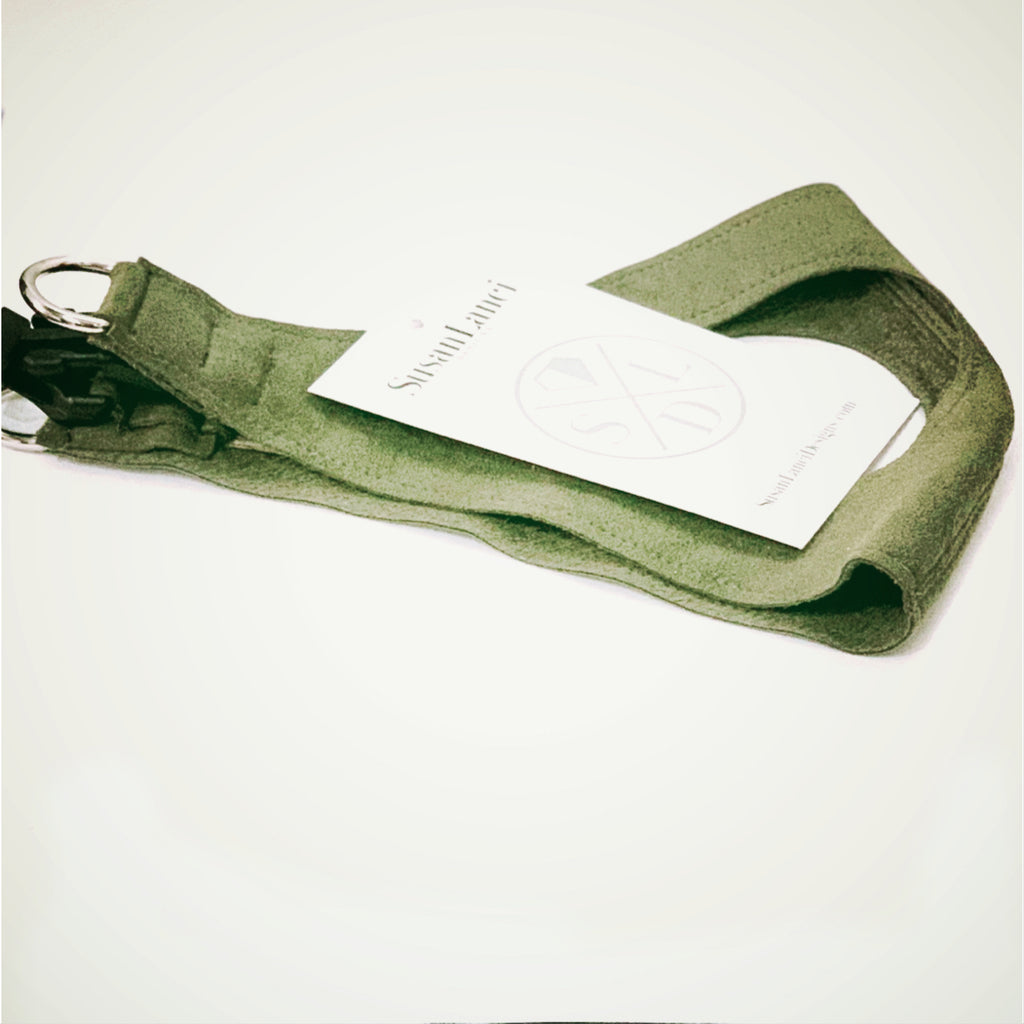 ultra-suede step in harness - olive