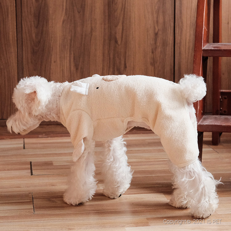 teddy face fleece pj - apricot - 1 large left!