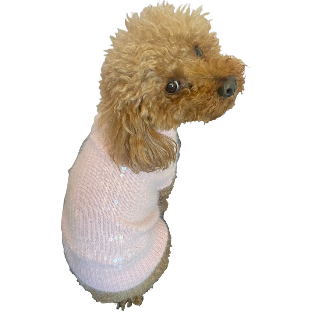 shimmer pink angora blend sweater