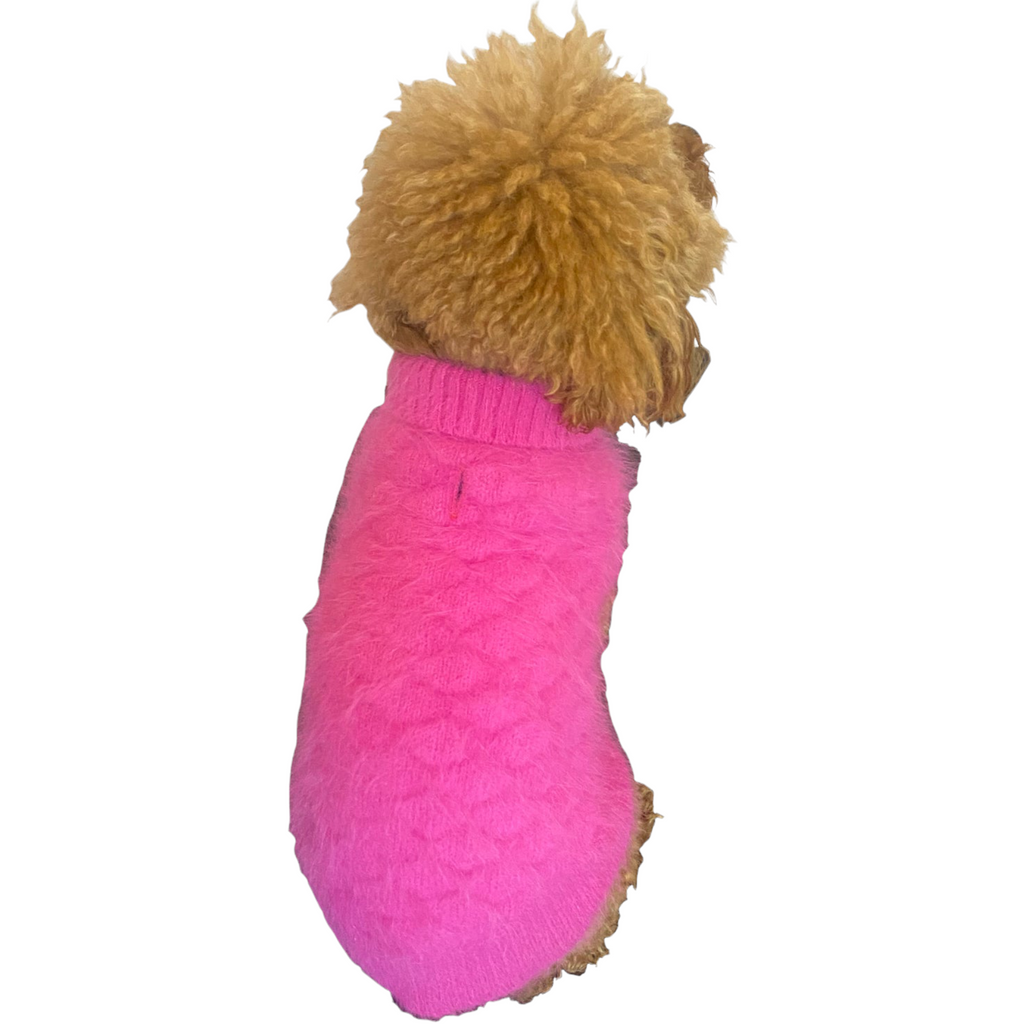 hot pink mermaid angora blend sweater