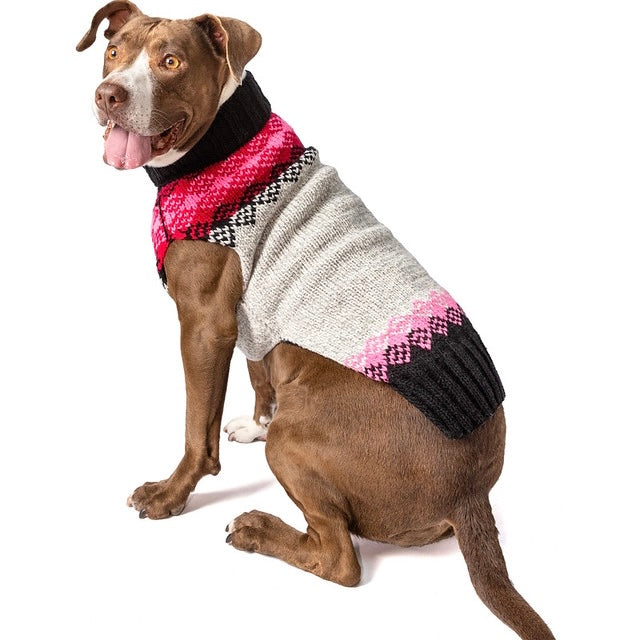 ski wool pink diamond sweater