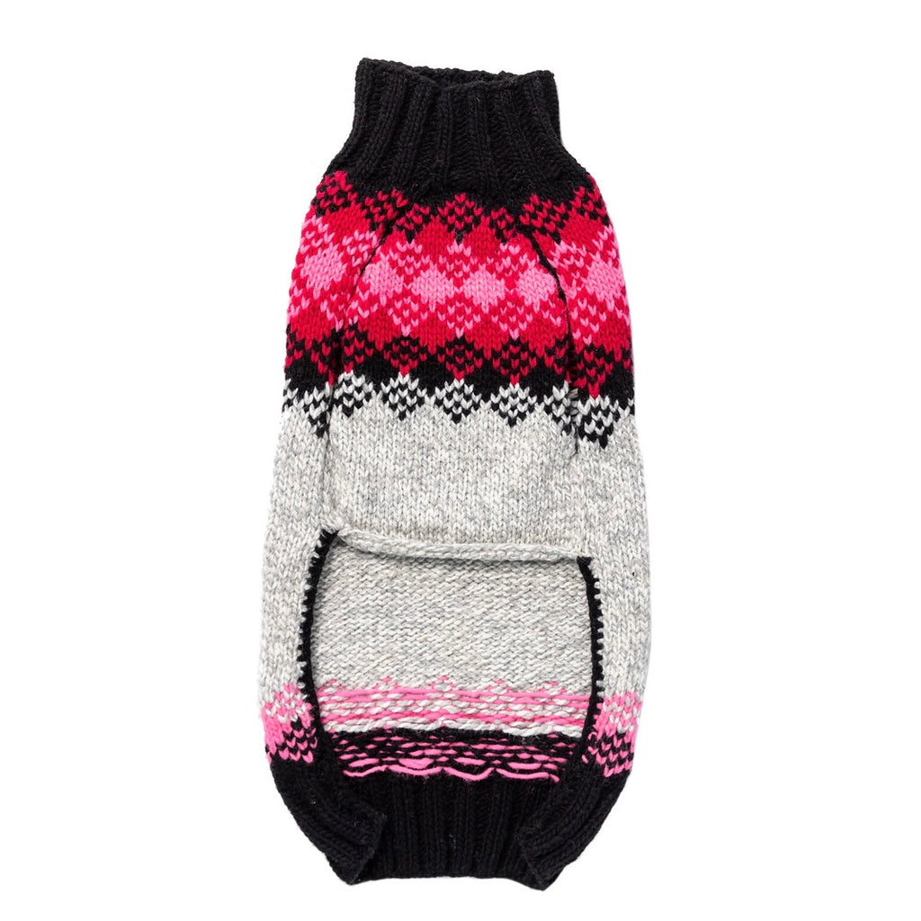ski wool pink diamond sweater