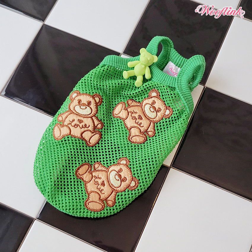 summer bear top - green