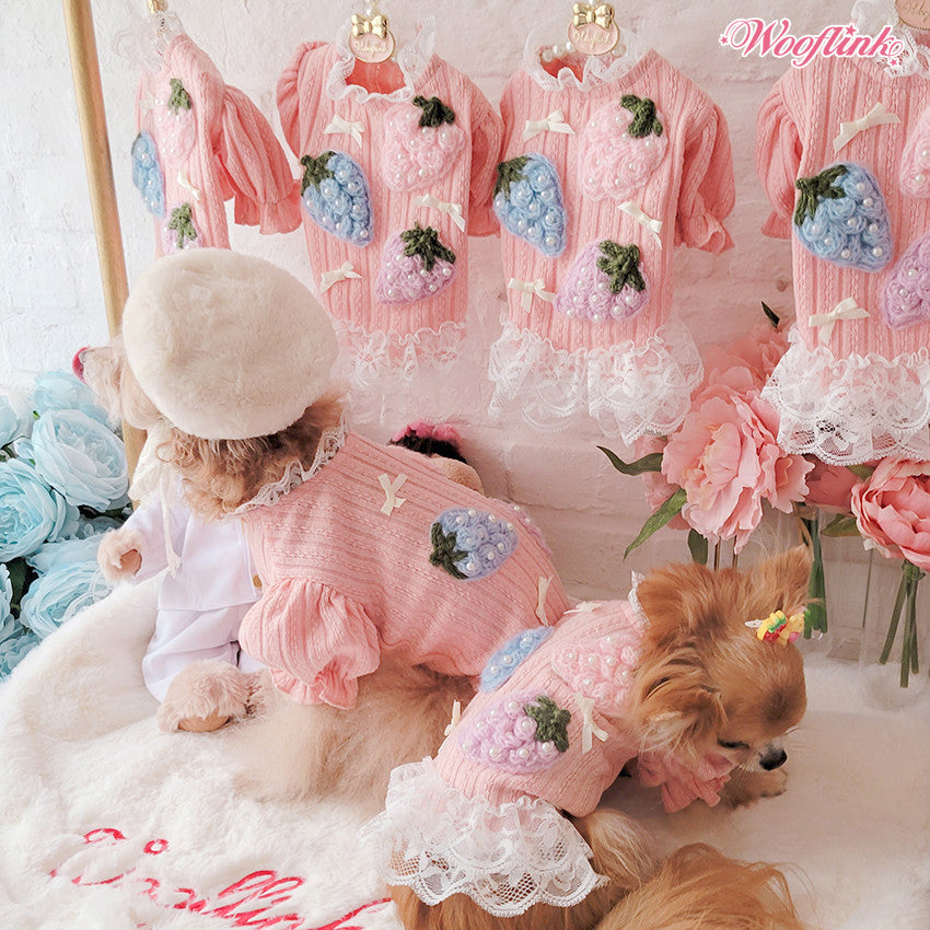 strawberry bear hair-clip - 3 colours