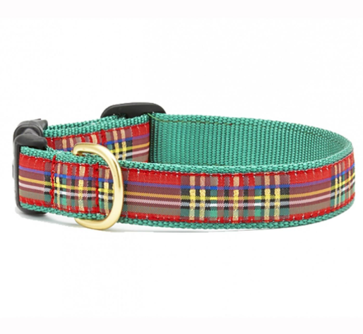 sparkle plaid christmas collar - xl left!