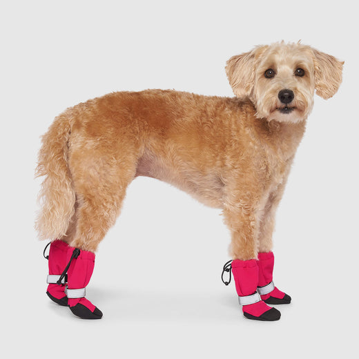 soft shield protective dog boots - pink
