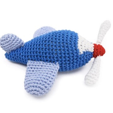 airplane crochet squeaker toy