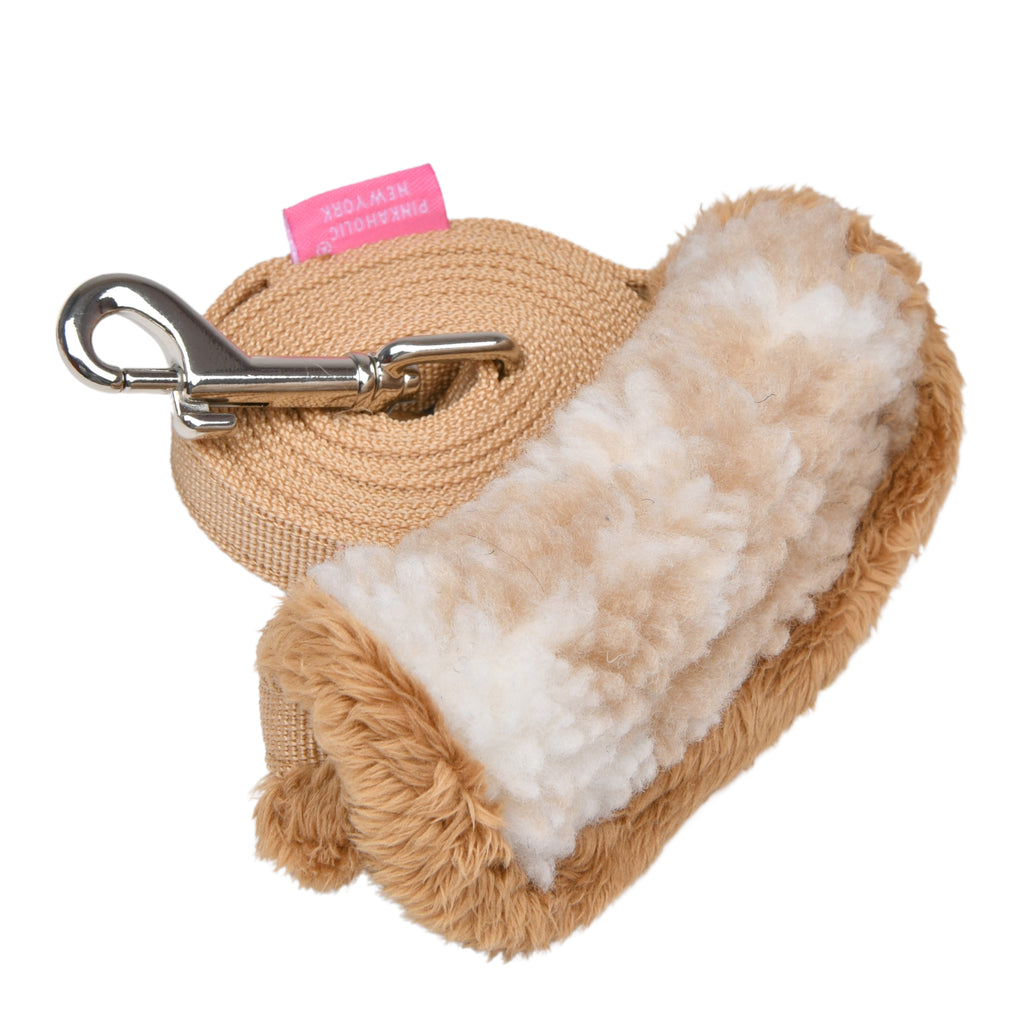 chyanne fluffy leash - beige