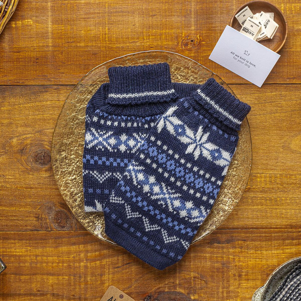 winter night alpaca sweater - navy