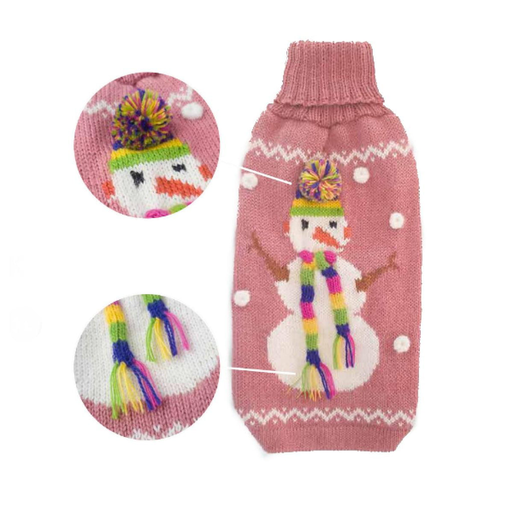 snowman alpaca sweater - pink - few left!