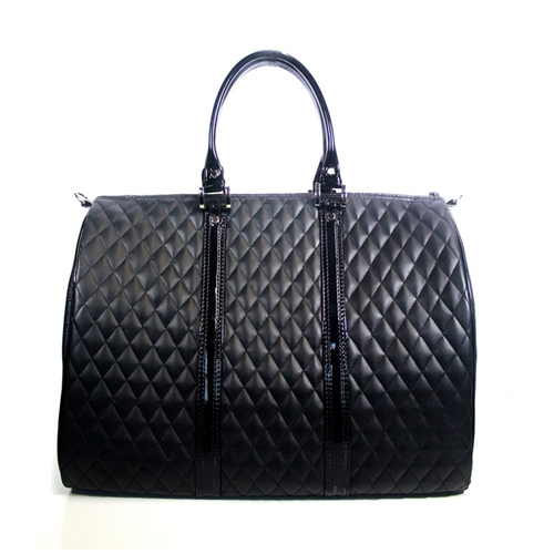 black quilted jl luxe duffel