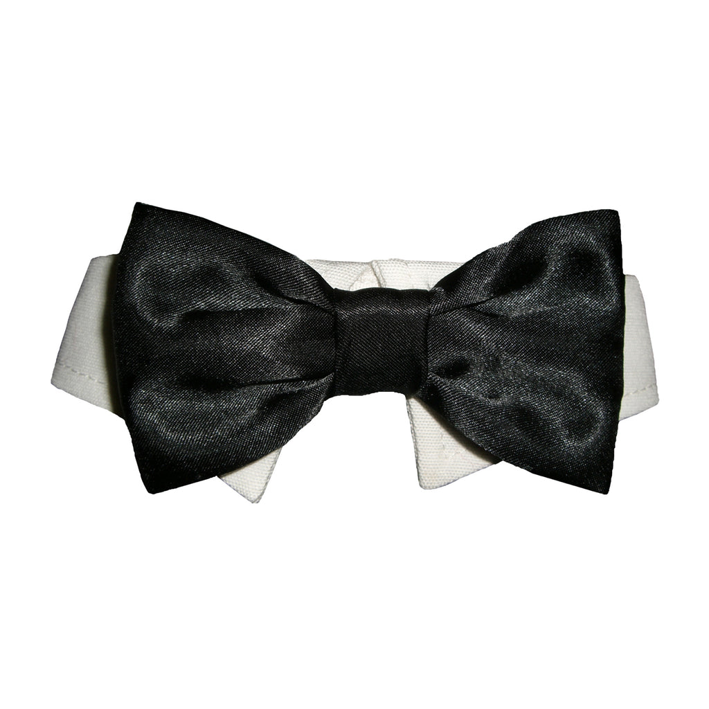 black satin bow tie barking babies